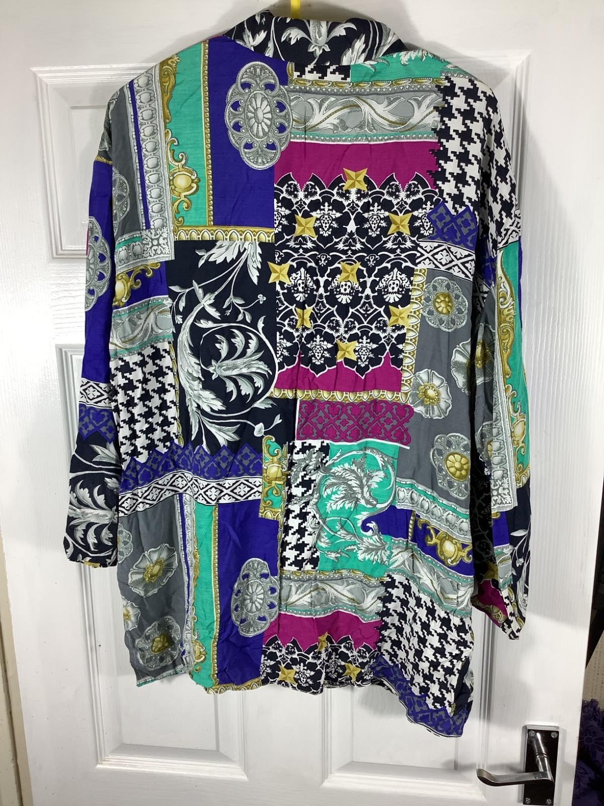 1970'S BHS Patchwork Pattern 14-16 Women's Shirt Vintage Sku 347 image 3