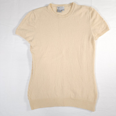 Worth Top Women's P Cream 100% Cashmere Cap Sleeve