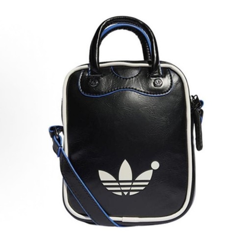 Adidas VERSIONE BLU Mini Bowling Bag IJ5996 Poliuretano Compact Pouch Nero Nuovo - Foto 6 di 12