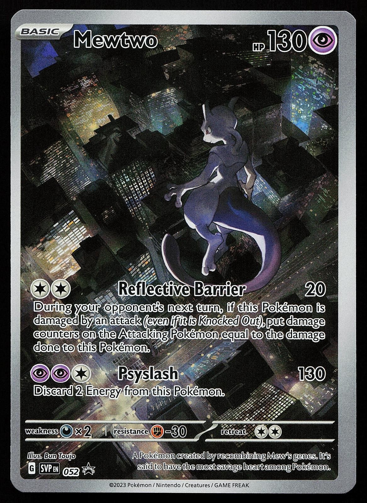 Mewtwo 052 Holo OFF CENTER Error Scarlet & Violet 151 Promo Pokemon Card