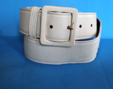 Vintage YSL Yves Saint Laurent Ivory ITALY Textured Leather Belt Ladies S/M 1119