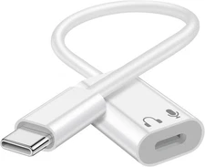 USB C to Lightning Audio Adapter, USB Type C Male to Lightning Female White