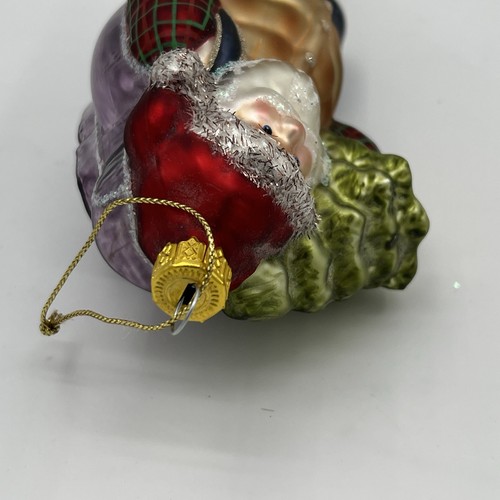 Leñador de vidrio alto Santa árbol de Navidad adorno 7 pulgadas brillo - Imagen 4 de 11