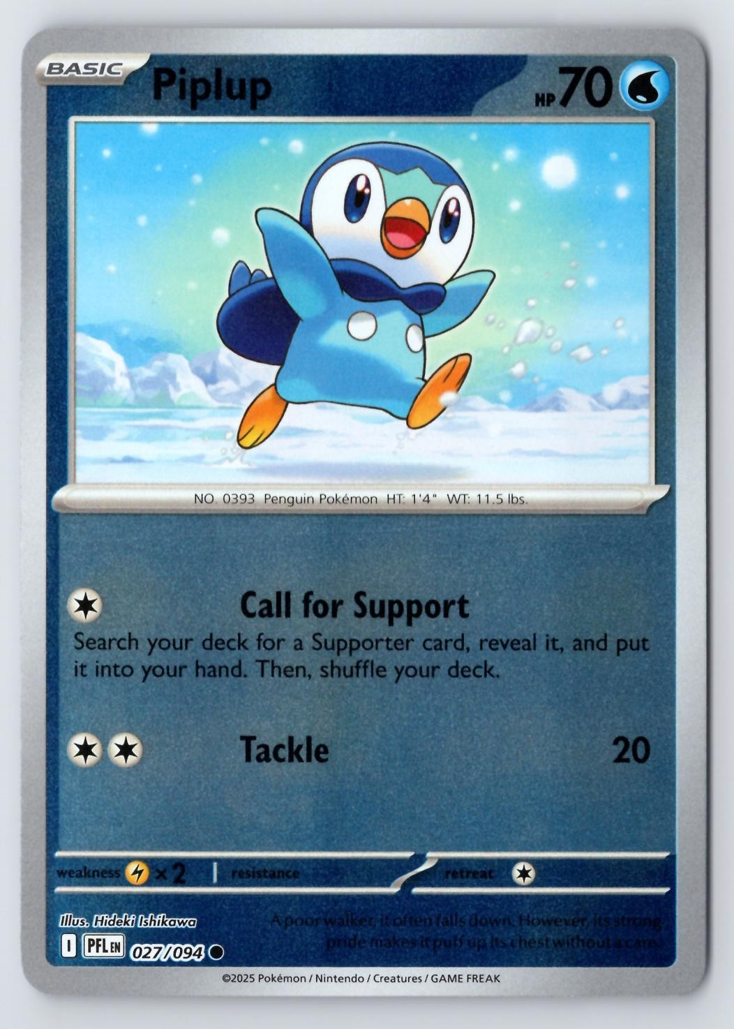 Piplup #027/094 ME02: Phantasmal Flames Reverse Holo