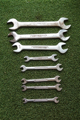 8 X  BRITOOL METRIC OPEN ENDED  SPANNERS  AS LISTED BELOW
