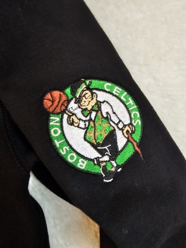 Boston Celtics Hoodie Sweatshirt Mens XS Black Green NBA Lab Two Hype Basketball - Picture 5 of 12