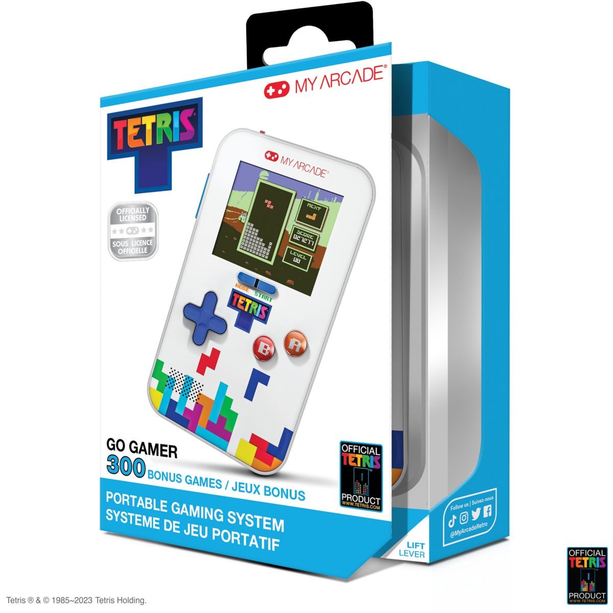 Console rétro MYARCADE Go Gamer Classic portable avec écran LCD couleur et jeu Tetris inclus