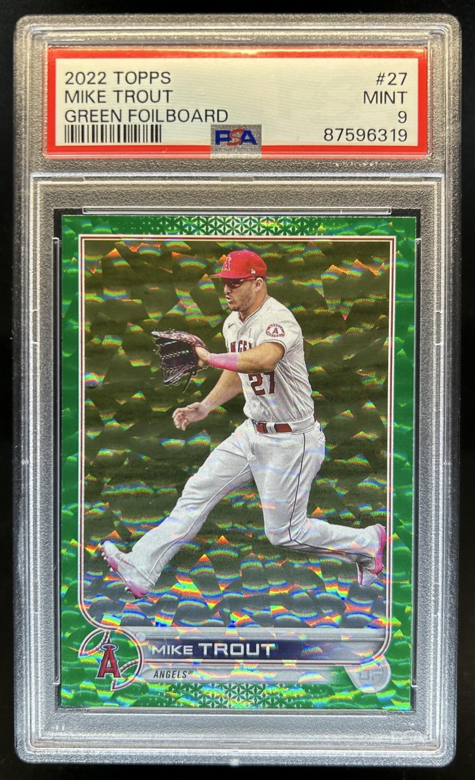 2022 Topps Mike Trout Green Foilboard #/499 Angels PSA 9