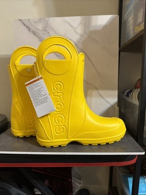 Crocs Women's Handle It Rain Boots Sz j3 Yellow