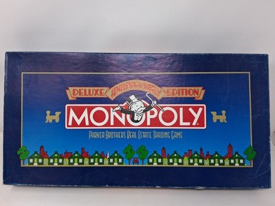 MONOPOLY Deluxe Anniversary Edition 100% Complete Set Board Game Vintage 1984