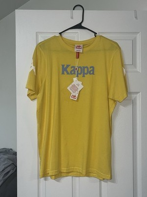 Kappa Shirt Mens Medium Yellow Graphic Cotton Crewneck Short Sleeve Casual 