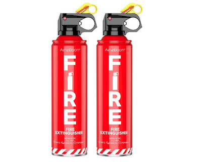 2-Pack Fire Extinguisher for Home, Kitchen, Car, and Grill with Mounting Bracket