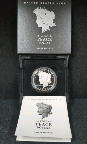 2023 Peace Silver Dollar San Francisco Proof OGP Box/COA  US Mint 23XL