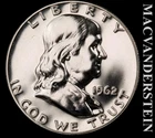 1962 Silver Franklin Half Dollar - Choice Gem Proof  Lustrous  #L7284
