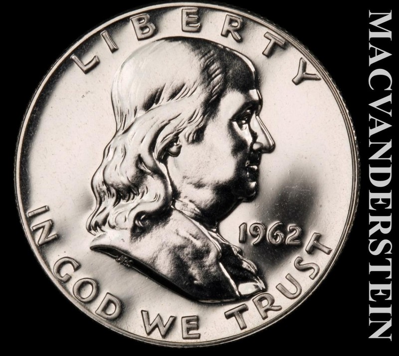 1962 Silver Franklin Half Dollar - Choice Gem Proof  Lustrous  #L7284