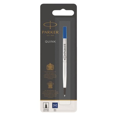 Parker Quink Blue Ink Refill For Rollerball Pens Medium Tip 1 Count