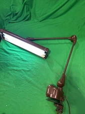Vintage 1950’s Floating Fixture Light Clamp Industrial Drafting Table Desk Lamp