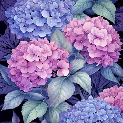 Hydrangea Diamond Painting Kits for Adults,Flowers DIY 5D Diamond Art Kits,Di...