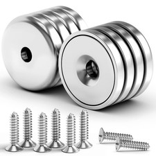 8Pack round Base Cup Magnet 60 LBS Strong Rare Earth Magnet Heavy Duty with Coun