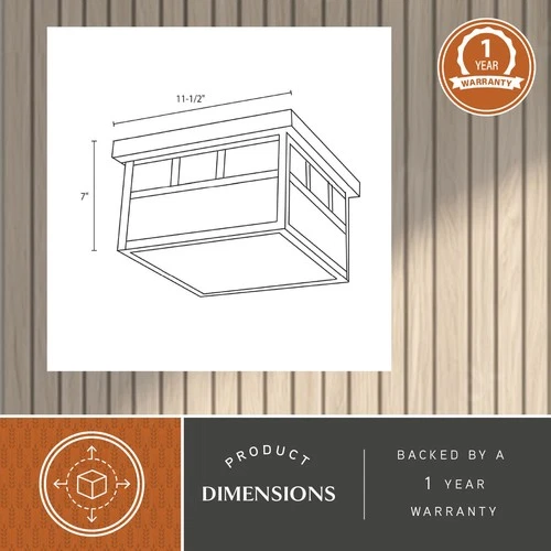 Vaxcel Lighting OF14611 Mission 2 Light Flush Mount Outdoor - Bronze - Picture 4 of 12