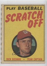 1970 Topps Scratch Off Scratched Dick Bosman 15wb