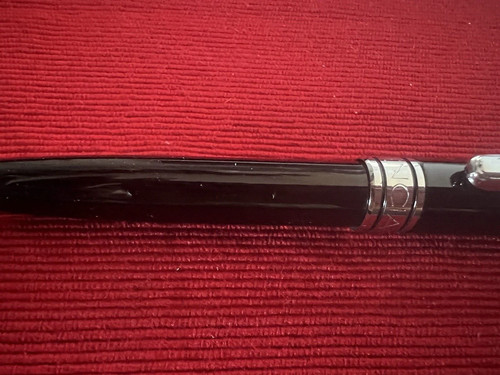 Balenciaga Stylo-Plume Sphère Laque Noire Profils Chrome Écrit Avec Boîte - Photo 4 sur 12