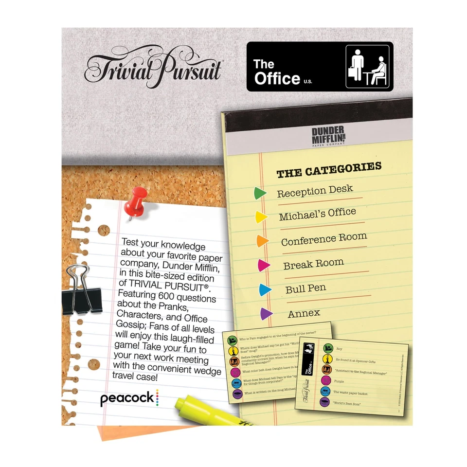 Trivial Pursuit: The Office, Quick Play Edition Trivia Game Foto 4 de 4