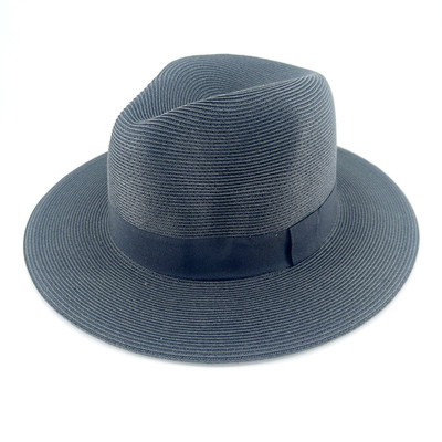 Pineapple & Star Fedora Straw Sun Hat UPF 50+ Black Unisex Small New