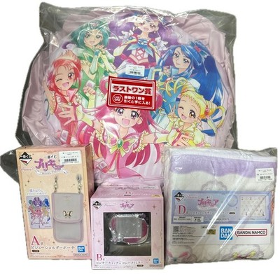 BANDAI Precure Last One Prize Set: Kissen/Beutel/Kompaktspiegel/Decke