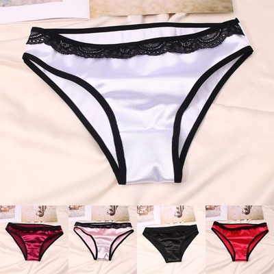 Useful Evening Home Underwear Panties Knicker Satin Sexy Shorts Soft Solid