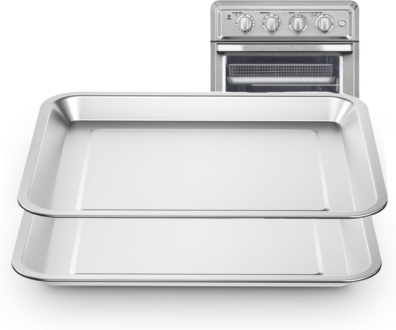 2 PCS Stainless Steel Baking Tray Pan Compatible with Cuisinart Toaster Oven