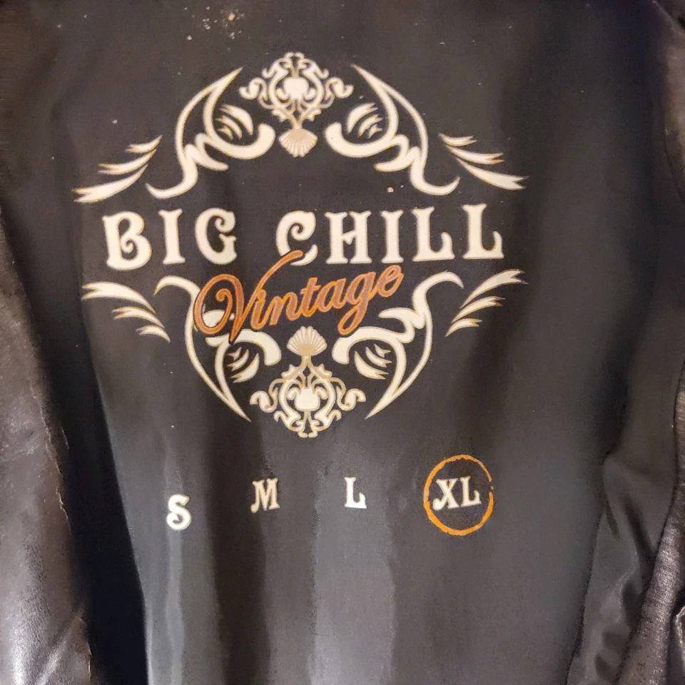 Chaqueta Big Chill Vintage Para Mujer XLarge Suave Negra Imitación Cuero con Bolsillo con Cremallera Foto 4 de 4