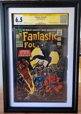 1966 Fantastic Four #52 1st appearance Black Panther CGC 6.5 Signed by Stan Lee