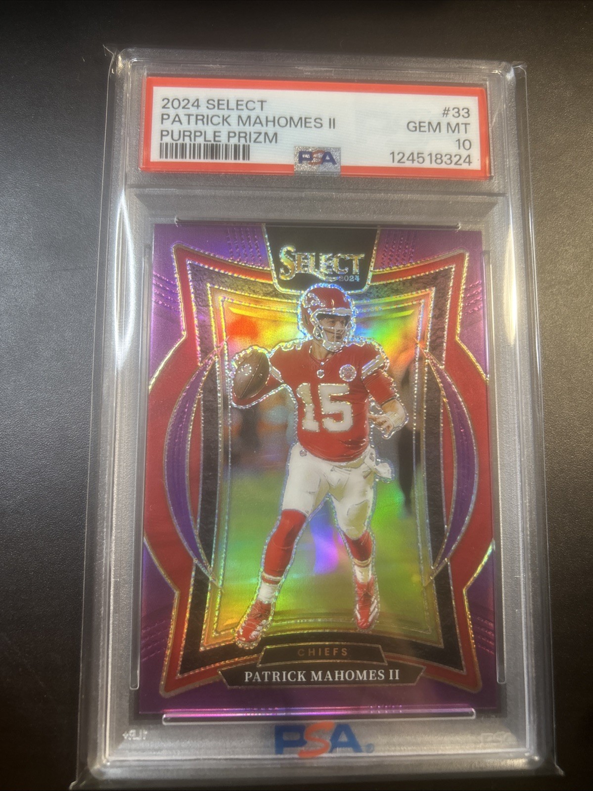 2024 Select Patrick Mahomes II Purple/75 #33 PSA 10