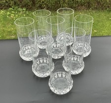 Set Of 8 Vintage Spode Constance Cut Crystal Glass Tall Tumblers / Highballs