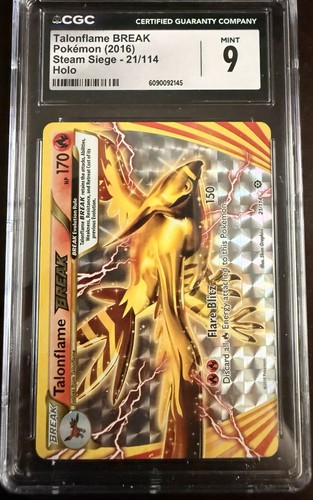 Talonflame BREAK graded CGC 9 for sale on eBay