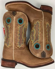 Tony Lama Creedance Men's 11" Leather Square Toe Western Boots Brown Size 9.5 D