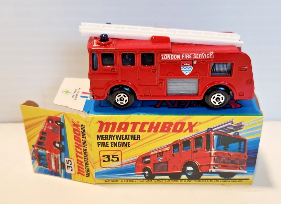Matchbox Superfast Vintage Lesney Merryweather Bomberos #35 Caja Original 1969 Foto 2 de 4