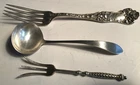 3 pcs Sterling Silver Flatware Ladle/Fork JB Hudson 1897 Gorham FM Whiting 1944