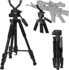 Rifle Shooting Rest Tripod W/ V Yoke Bracket V Shaped Gun Rack Hunting Aluminum