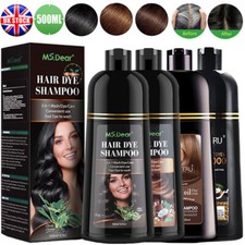500ml Herbal Hair Dye Shampoo Permanent Instant Hair Color Shampoo for Women Men