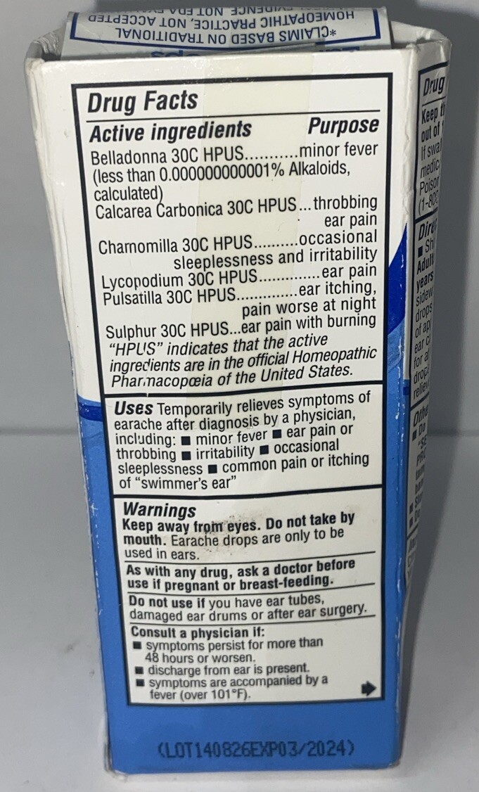 Equate Homeopathic Earache Drops 0.33 fl oz / 10 mL eBay