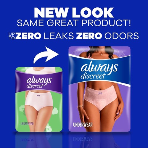 Ropa interior para incontinencia siempre discreta para mujer, máxima, pequeña/mediana, 42 unidades - Imagen 6 de 6