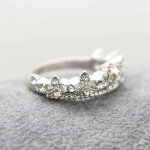 Crown Princess Rings Silver Plated Women Girl Ring Band Fashion Engagement Party - Picture 11 of 38