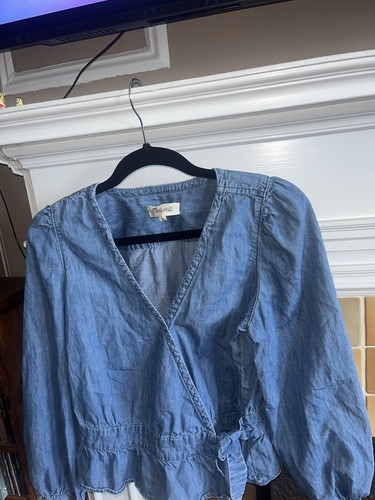madewell Denim Wickeltop M Druckknopfverschluss - Bild 6 von 14