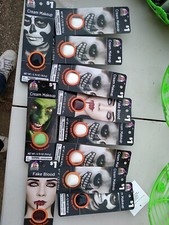 11 Halloween Cream Makeup and Fake Blood Tubes 0.70 oz. Red Green White Black