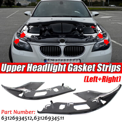 L+R Pair Upper Headlight Headlamp Gaskets Sealing For BMW 5 E60 525xi 2004-2010