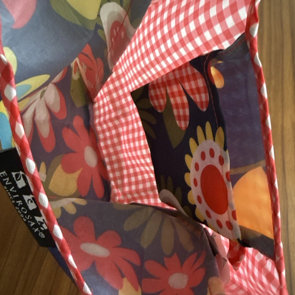 Bolso de Almuerzo Reutilizable Envirosax Minisax Floral Rojo Guinga 9" x 8" Foto 4 de 4