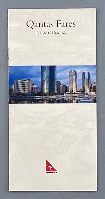 QANTAS FARES TO AUSTRALIA VINTAGE AIRLINE BROCHURE