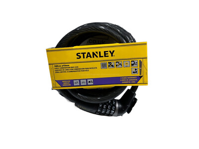Stanley Schwerlast Kabel Fahrradschloss 180 cm x Ø12 mm mit 4-stelligem Zahlencode